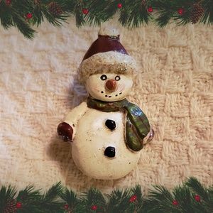 Vintage Christmas Themed 1.75" Snowman Brooch